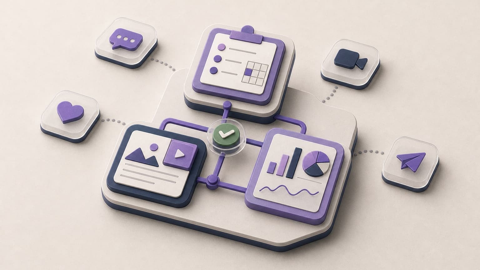 Compact social media system for planning, content, and measurement in a small business
